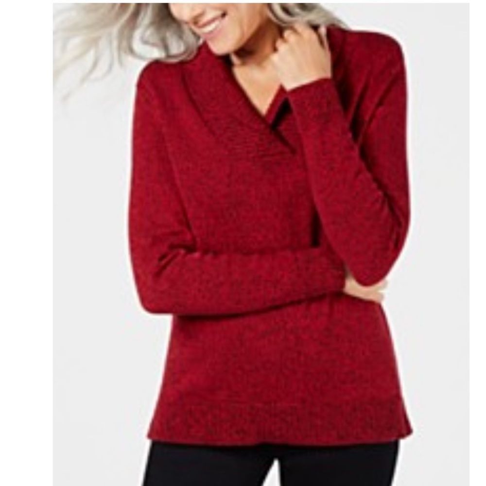 NWT Karen Scott Shawl Collar Sweater